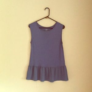 Loft blue peplum tank top